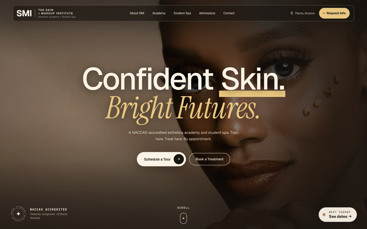The Skin + Makeup Institute website built by Inertiq